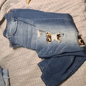 Judy Blue plus size 20W Leopard patch skinny fit jeans